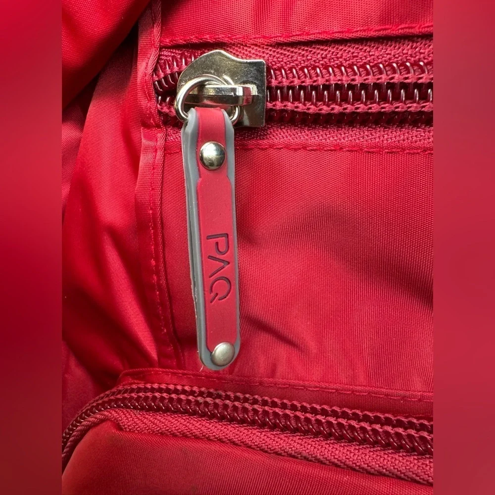 PAQ vibrant red backpack in like new condition